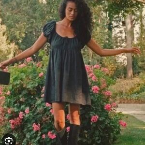 Doen Sarria Dress in Black Ramie